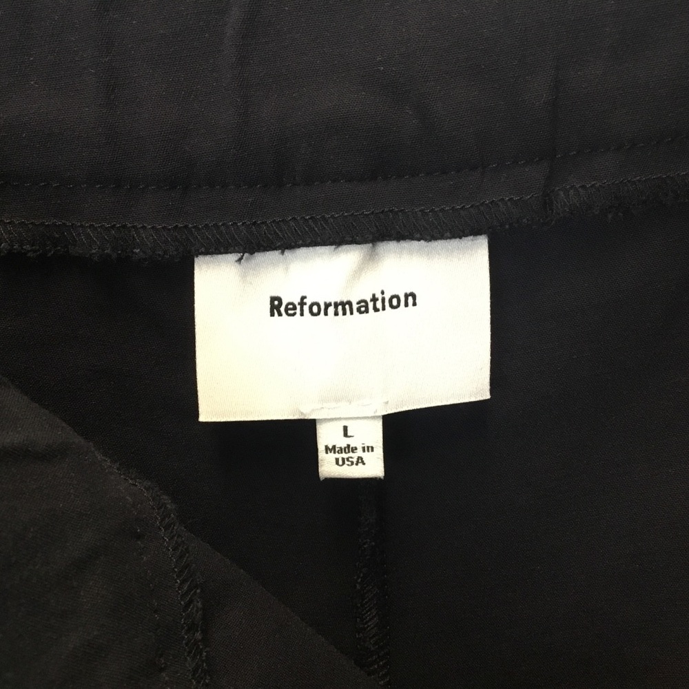 Reformation Tanya Knit Pants Flare Leg Cropped Stretch Size L Minimalist Chic - Picture 7 of 9